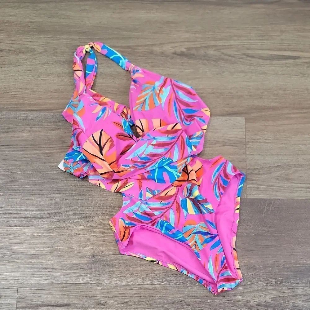 Bar lll Paradise In The Palms One-Piece Swimsuit Womens Size L